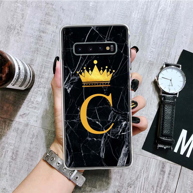 26 Letter Crown Custom A Phone Case For Samsung Galaxy S26 S25 Edge S24 S23 FE S22 Ultra S21 Plus S20 + Fundas Cover Coque Galax