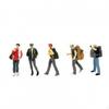 5 Pieces 1:64 Scale Backpacker Figures Highly Detailed Miniature Hiker Figurine Set Varied Poses