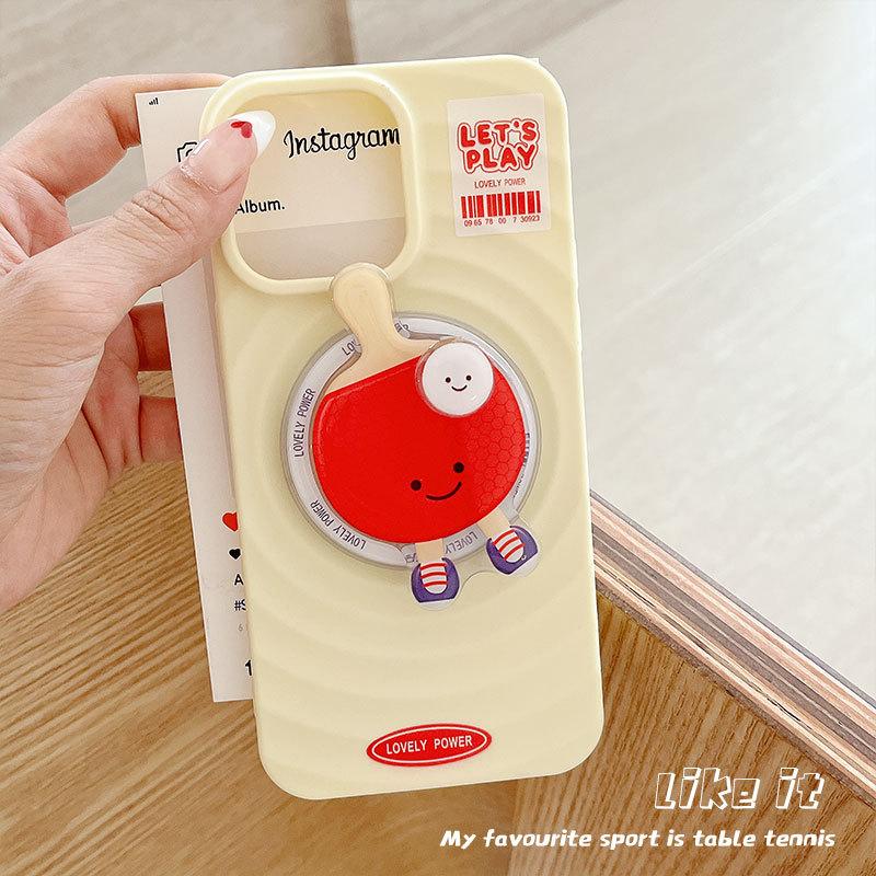 Table Tennis Badminton Applicable To Apple 15promax Full-inclusive Mobile Phone Case IP16pro Magnetic Snap Bracket Protection Case