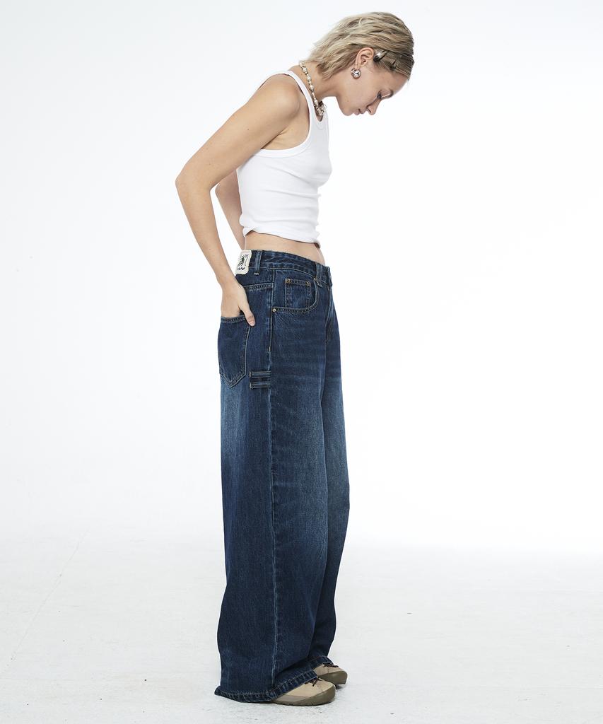 Sseleupe Daily Boy Wide Denim Pants Ocean Blue