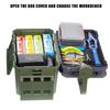 Grande Scatola da Pesca Suit 19.5L 2 Porta Canne+Portabicchieri+Barattolo per Esca Pesca in Mare Multifunzione Scatola per Esca Multi-piano Manico con Blocco Automatico Spesso