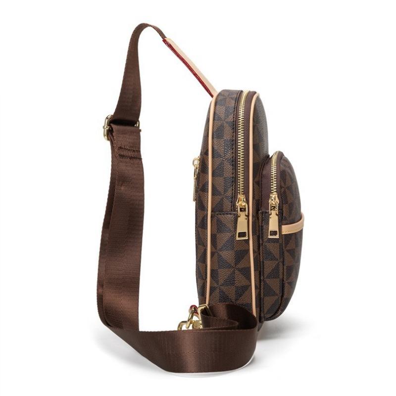 Retro printed letter fashion breast bag women's new large-capacity versatile simple shoulder messenger bag