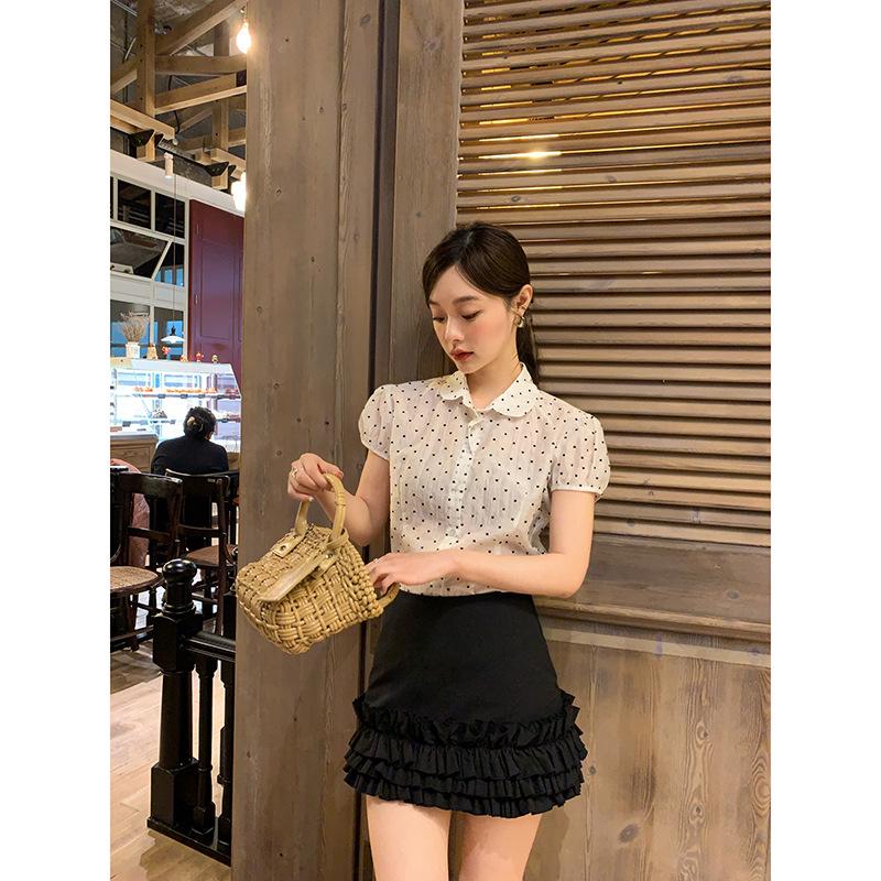 Interpret Beauty: 2025 Summer Polka Dot Short Sleeve Shirt for Women (Style S5119)