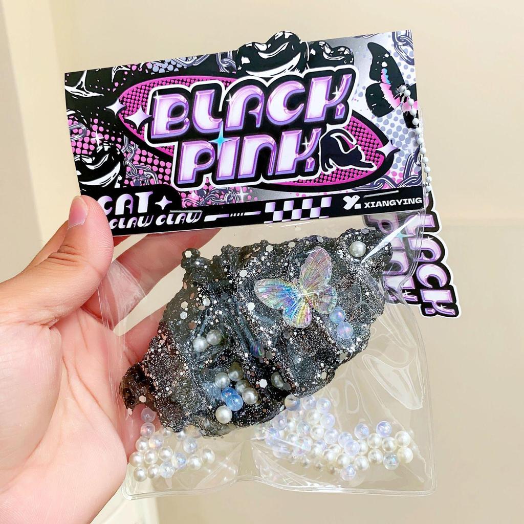 Jouet Anti-Stress à Presser Patte de Chat Rose & Noir - Doux, Décompression Type Boue, Article Blind Bag