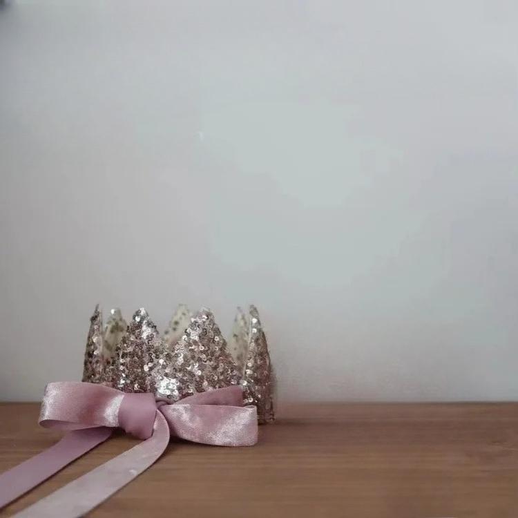 Sparkly Crown Hair Clip for Kids Birthday Party Christmas Photo Props Glitter Princess Headband Newborn Photography Accessories