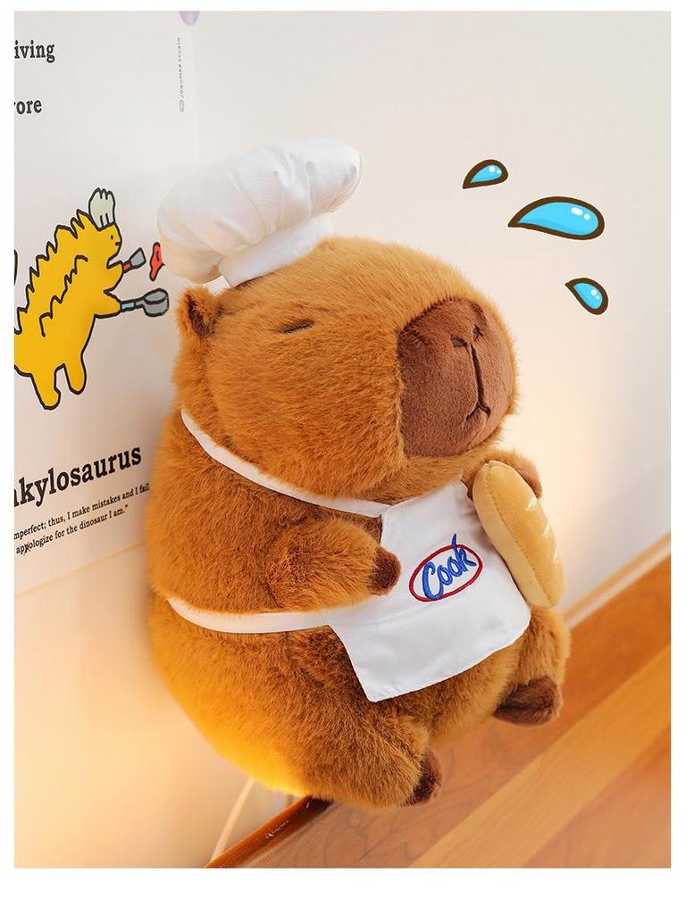 Capybara Chef Large Plush Doll - Cute Cartoon Pillow Gift