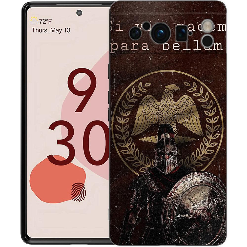 

Luxury Phone Case For Google Pixel 10 9 8 9A 8A 7 7A 6 Pro XL 6A 5G Black Soft Back TPU Cover Roman Empire Emblem Pixel 7A