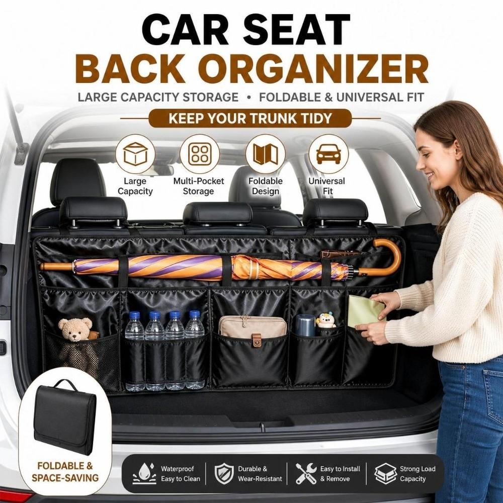 Large Capacity SUV Car Boot Hanging Bag Adjustable Backseat Bag Organizer  Camping