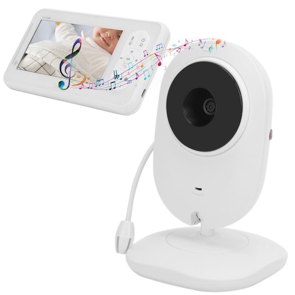 Wireless Digital Baby Monitor Temperature Display Music Function Video Baby Monitor 100?240VAU Plug