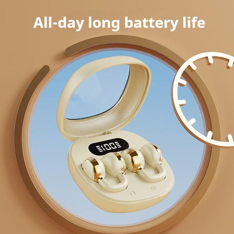 TWS Clip-on Earphones with LED Display Surround Sound Wireless Earbuds Bluetooth5.4 ENC Noise Reduction Headset Sports Headphone