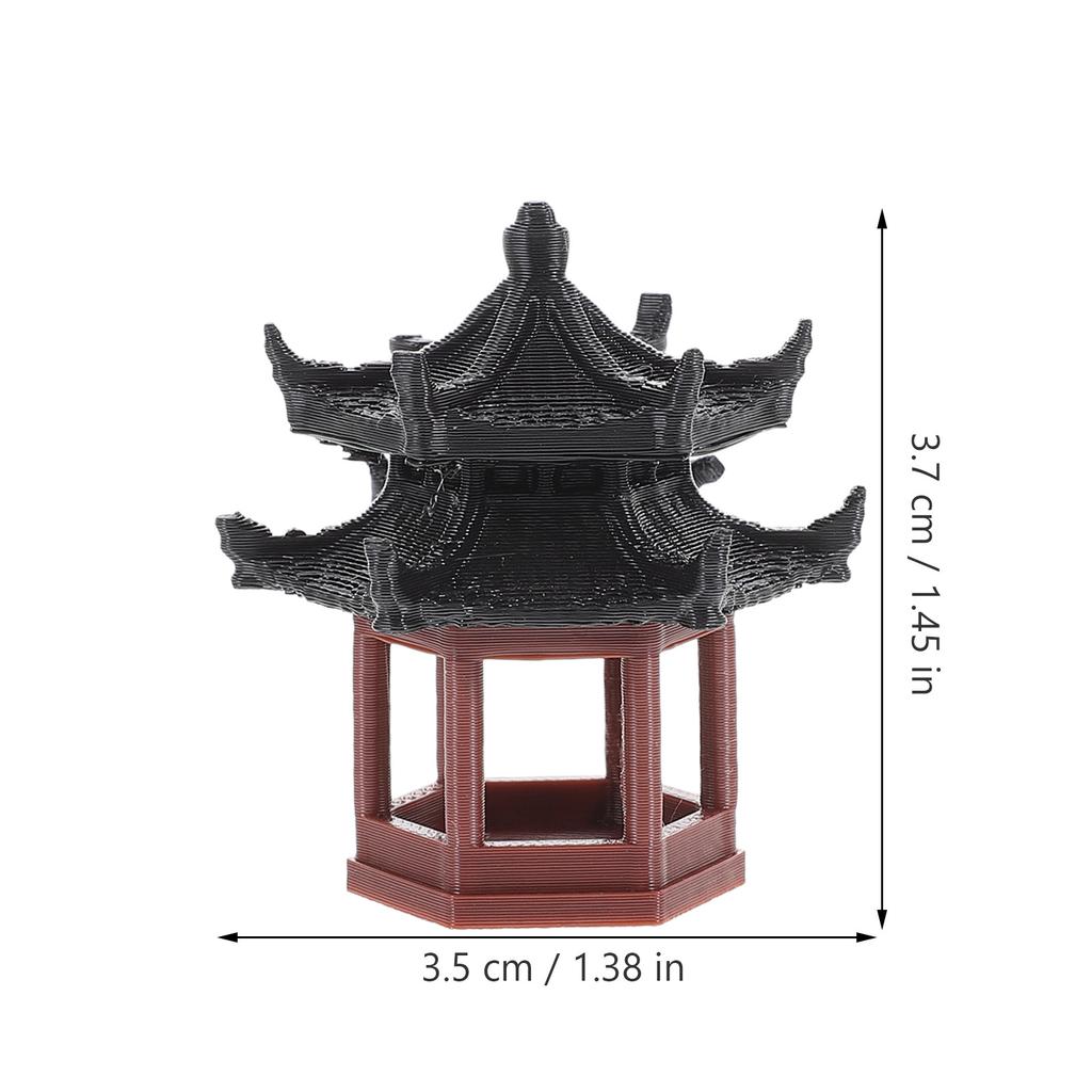Miniature Chinese Hexagon Pavilion Traditional Architecture Decor for Micro Landscape Fish Tank Bonsai Garden Ornament