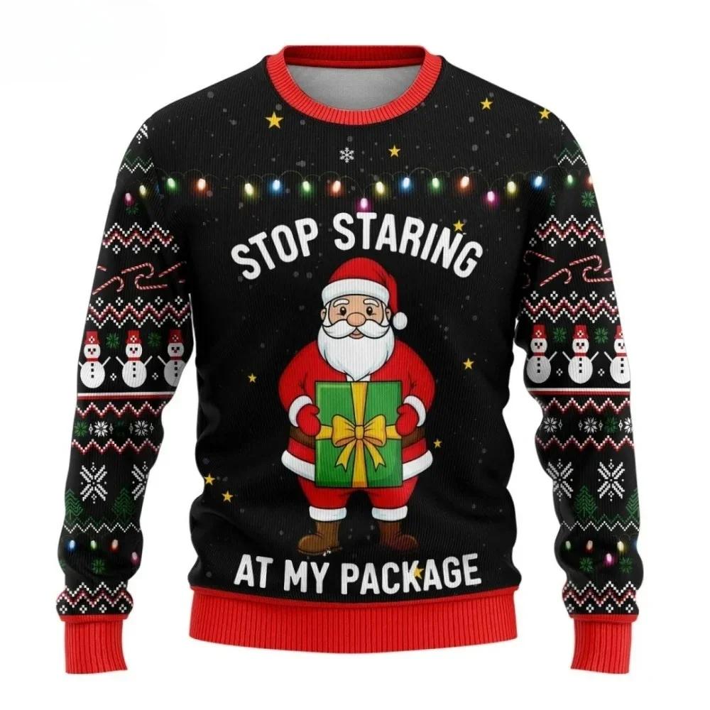 Women's, and Teenagers' Ugly Christmas Sweaters, Christmas Gingerbread Man Patterned Round Neck Sportswear Y2k Clothes