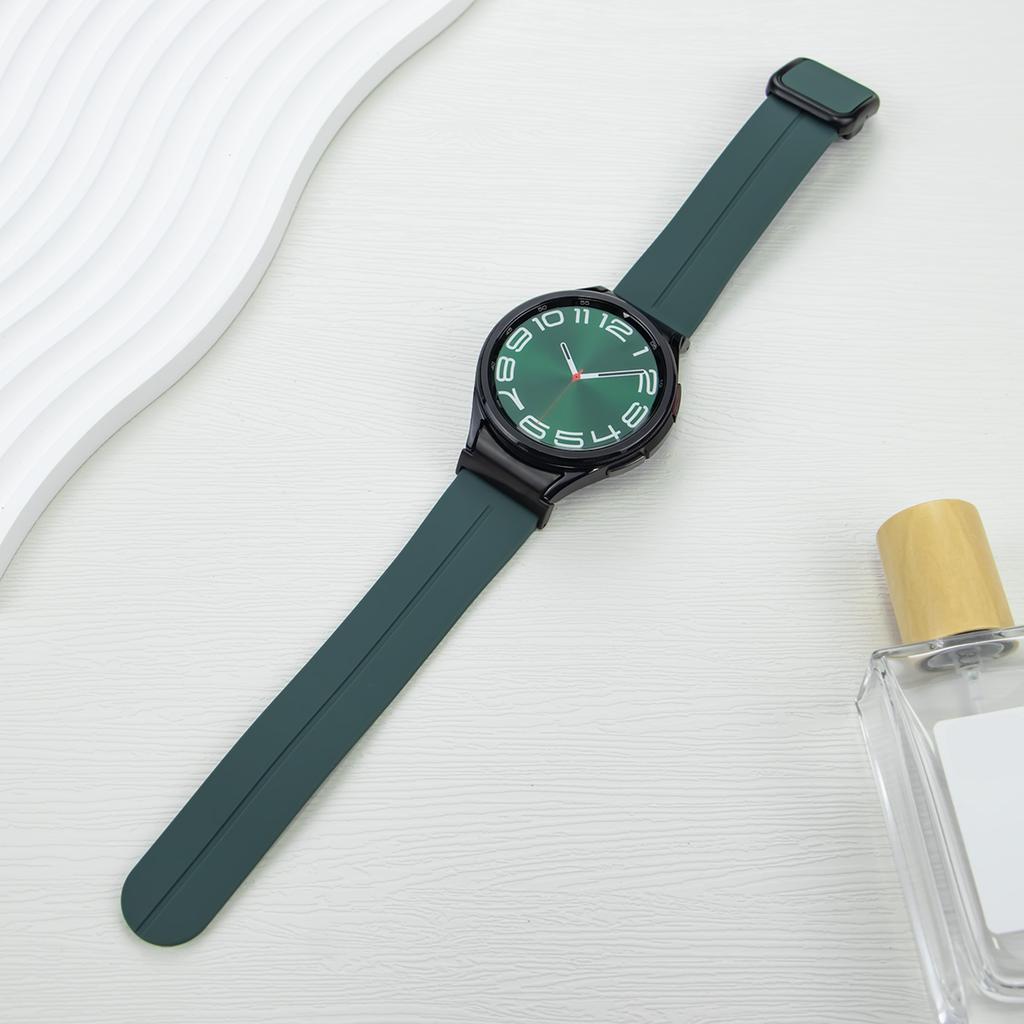 Quick Fit Magnetic Silicone Strap For Samsung Galaxy Watch 6 Classic 47mm 43mm 6/5/4 40mm 44mm 5 Pro 45mm 4 Classic 46mm 42mm