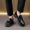 Mote Mote Herres Sklisikre Slitesterke Sko Business Bunnplattform Slip-on Kunstlær Herre Fritidssko Tykksålede Loafers Sko
