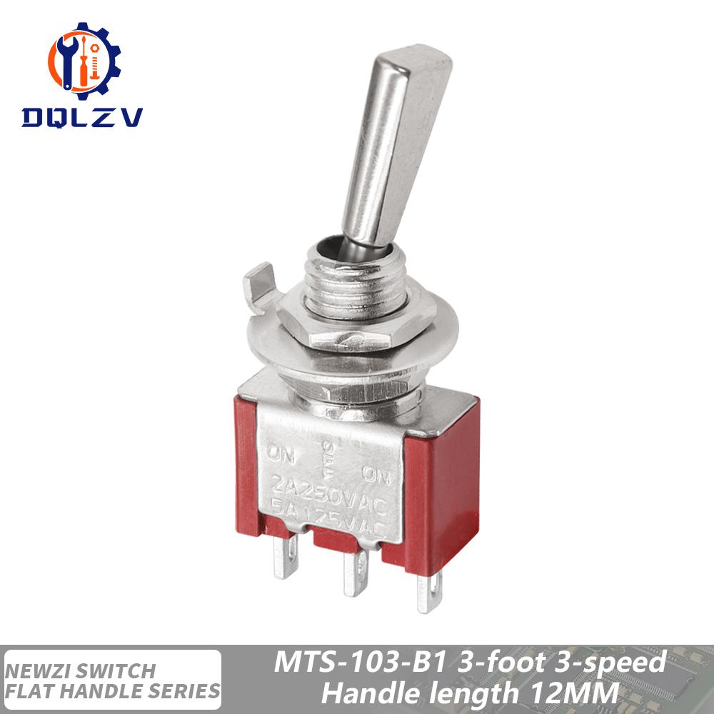 SH T80-T Series Flat Handle 6.35mm Panel Mount Mini Toggle Switch For RC Model Remote Controlller