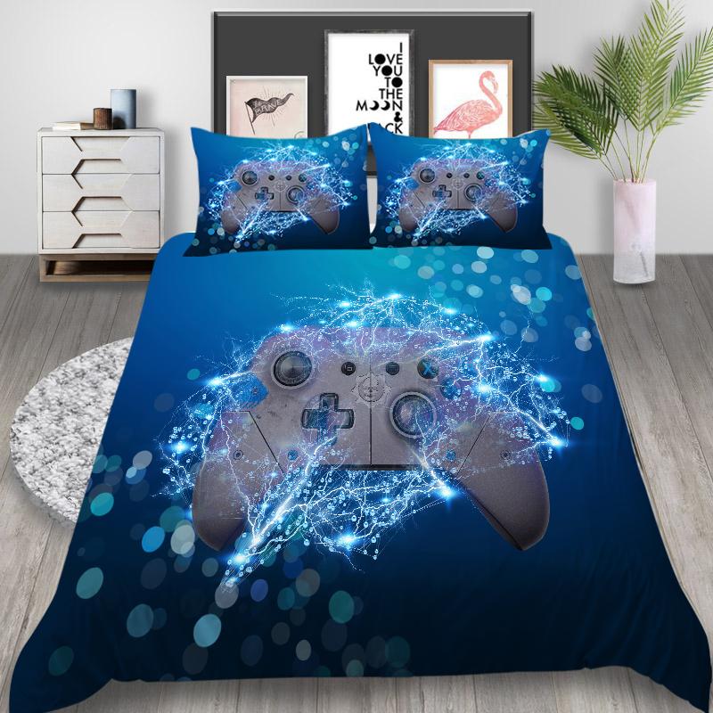 3D Game Controller Bedding Set Player Down Duvet Cover 2/3 Pieces Boy Bedding Set AU140 * 210 Full Size Soft Bedroom Decoration
