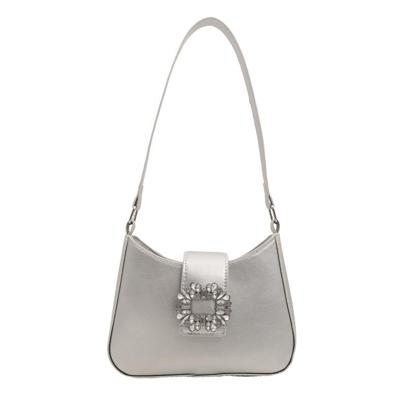 Women'S Bag Fashion Small Square Bag Texture Pu Shoulder Bag Niche Foreign Style Versatile Armpit Bag