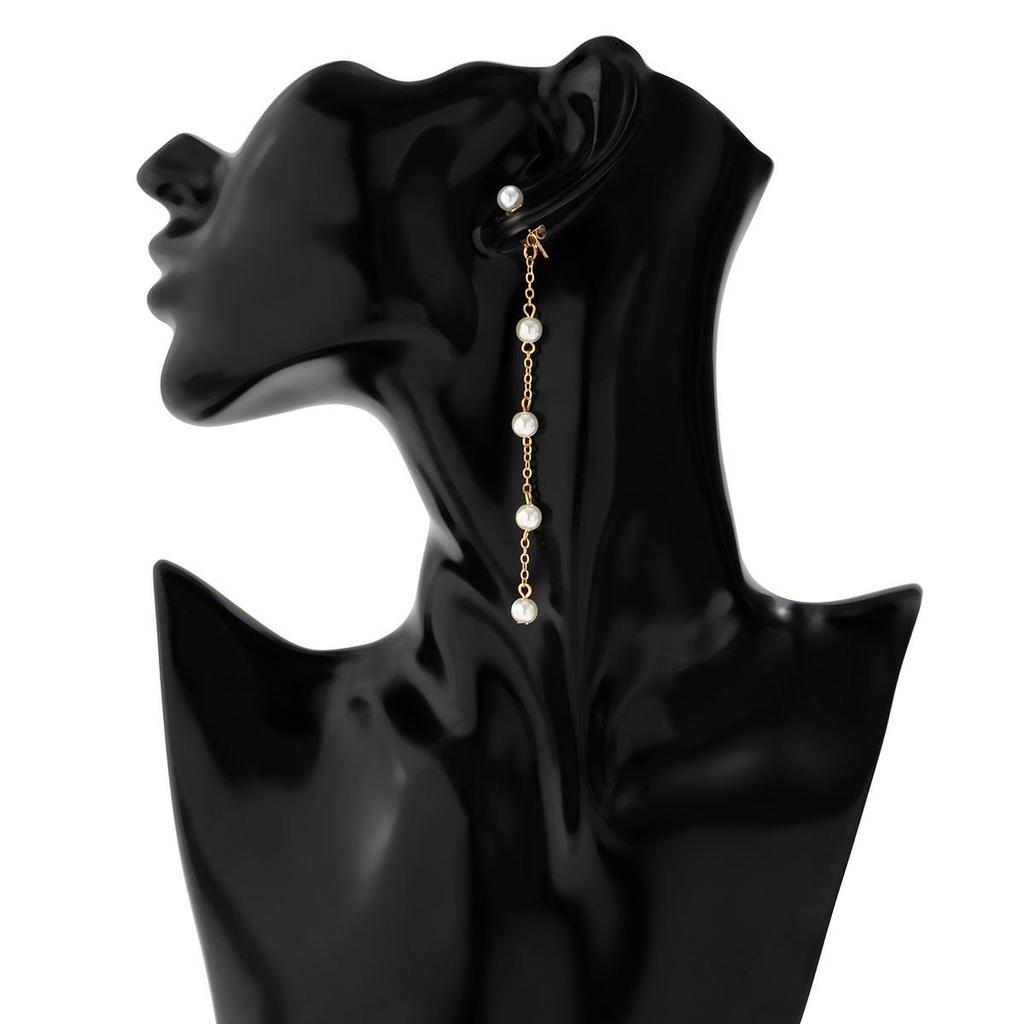 French Retro Faux Pearl & Metal Clavicle Necklace Set for Women