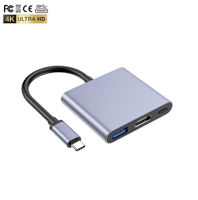 3in1 Type-c HUB USB C 4KHDMI PD USB3.0 Usb Hub for Most Devices USB C hdmi Hub Docking Station