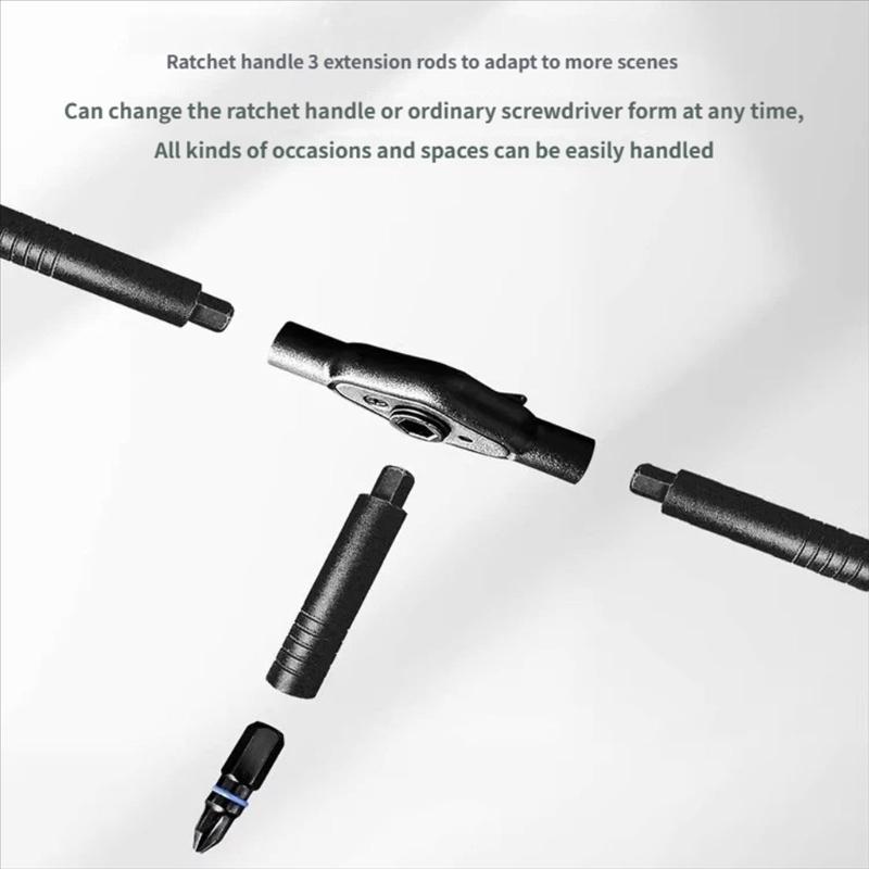 24 In 1 Ratcheting Screwdriver Set With Chrome Steel Bit And Ergonomic Handle For Home Repair