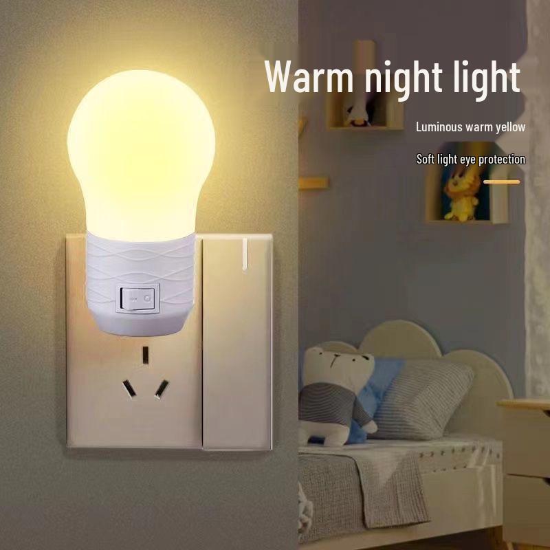 LED Night Light Plug-In with Switch for Hallways, Bedrooms, Dorms, and Toilets