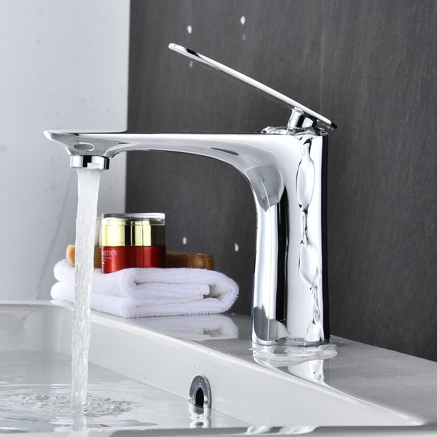 

Basin Faucet Hot and Cold Water Sink Mixer Bathroom Single Lever Brass White Gold Basin mixer Tap Red