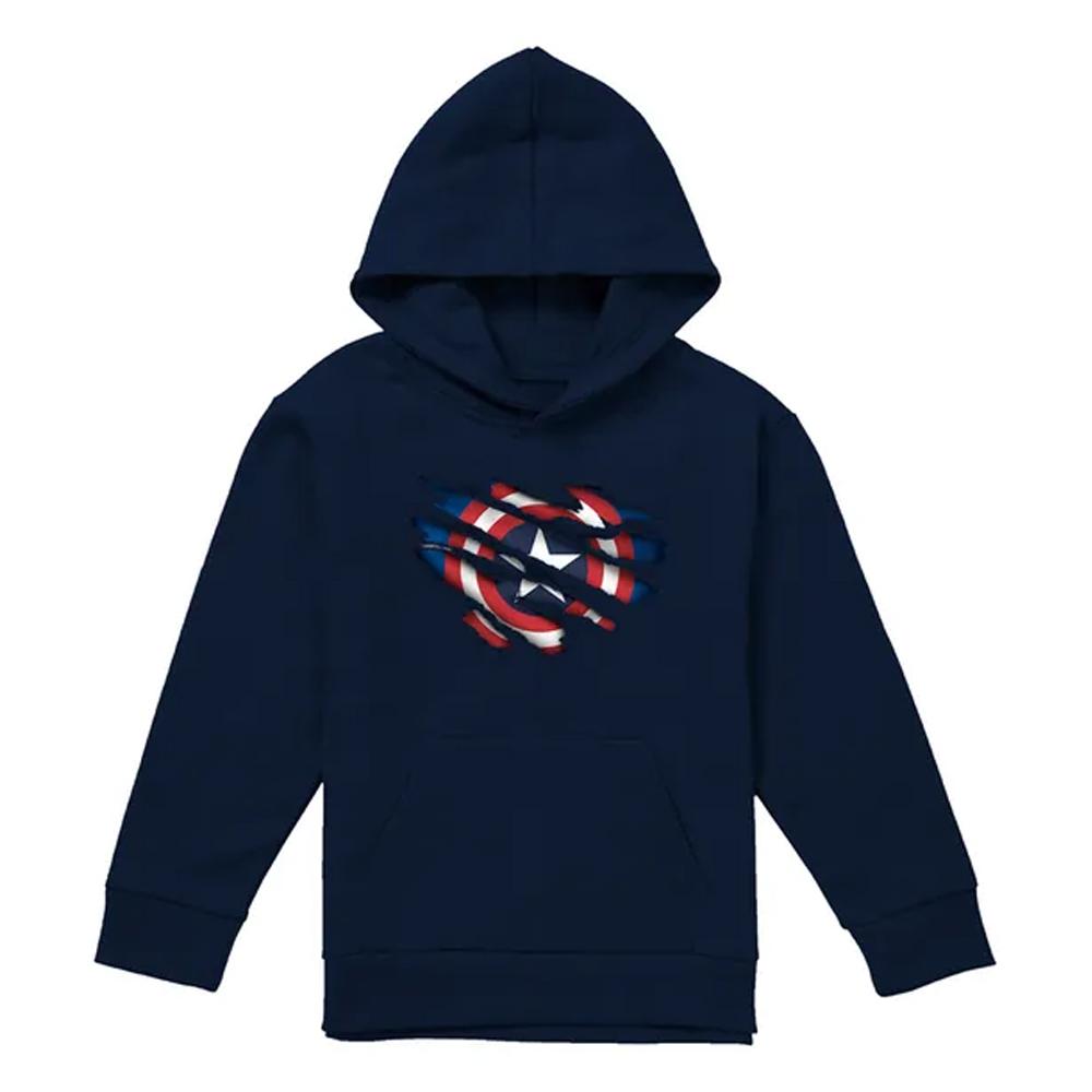 Captain America Childrens/Kids Torn Pull Over Hoodie