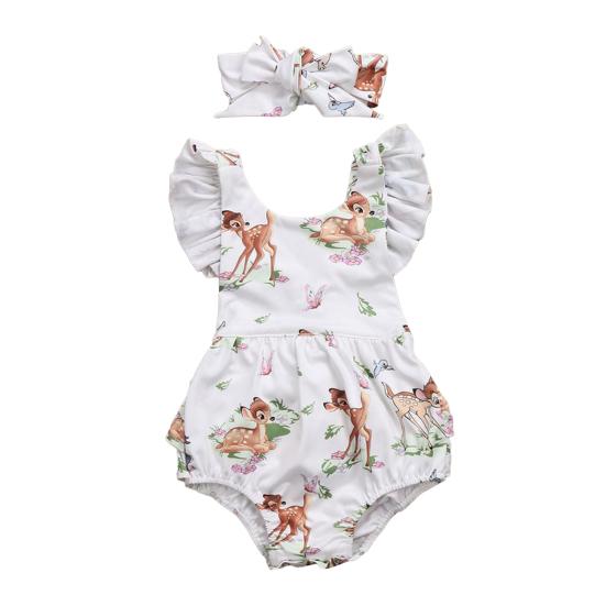 Oblečení pro novorozenou holčičku Dupačky Bez rukávů Měkké Prodyšné Neblednoucí Kojenecká kombinéza Kreslená Kojenecké body Kombinéza