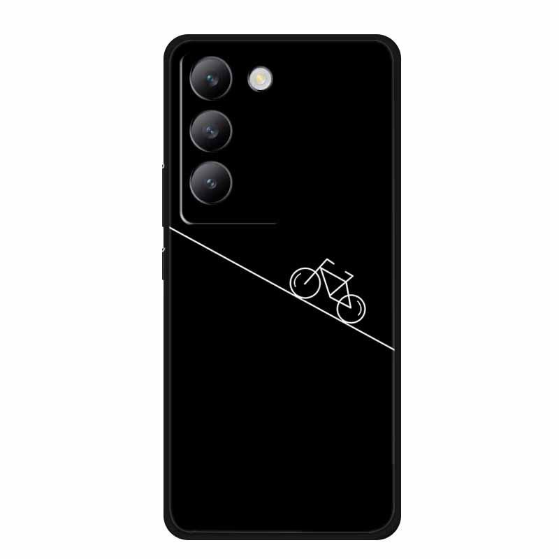 Capa de Celular Macia TPU Preta Vivo V40 SE - Design de Linha Simples