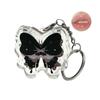 Solid Lip Gloss with Butterfly Keychain Long-lasting High Pigment Moisturizing Hydrating Mirror Water Lip Tint Stain Glaze Women Girls Lipstick