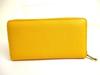Authentic GUCCI Logo Motif Yellow Leather Round Zip Long Wallet #a835  Refurbished