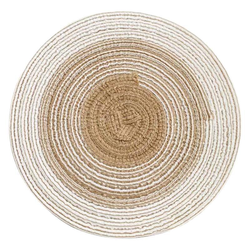 Gradient Cotton Yarn Woven Placemat Coaster for Western Restaurant Daily Dining Tableware Mat