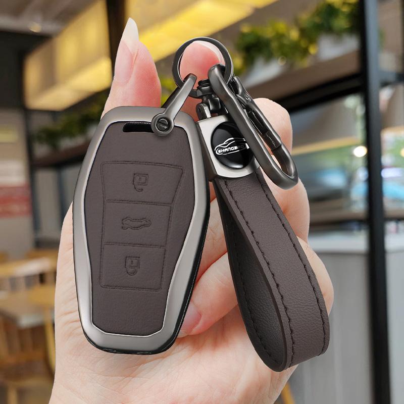 Zinc Alloy Car Key Case For Jac Js8 Sehol Qx X8 A7 E10X Js6 Sei 6 Prosol Qx Remote Cover Shell Keychain Holder Auto Accessories