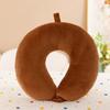 New in Minimalist Plush U-shaped Pillow Neck Airplane Pillow Traveling Car Home Office  Neck Flight Pillow Snap Strap Soft Cover