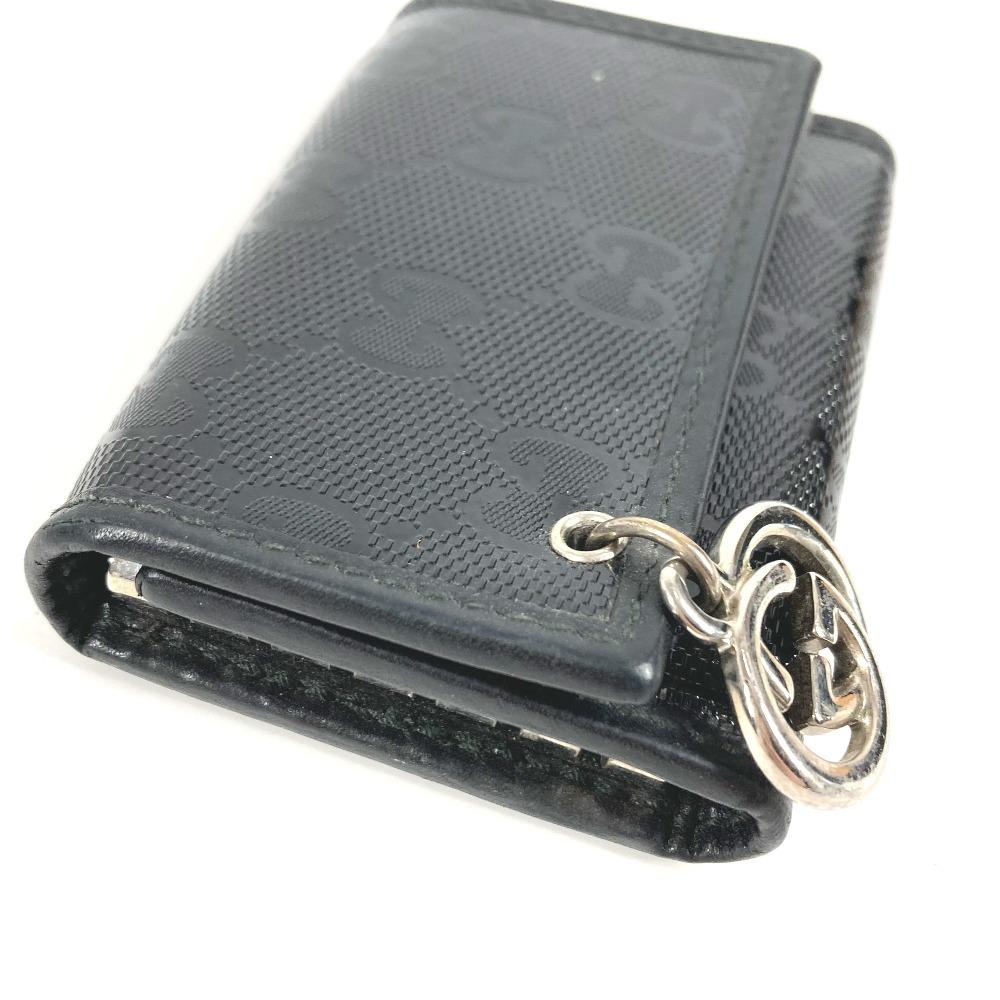 GUCCI 212111 6P key GG implementation  Key Case GG implementation Black