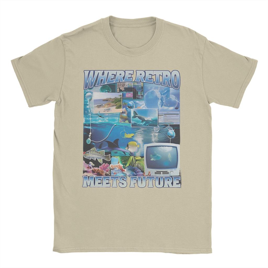 Frutiger Aero Wo Retro auf Zukunft trifft Herren Damen T-Shirts Schule Computer 2000er Tees T-Shirt Reine Baumwolle 4XL 5XL 6XL Kleidung