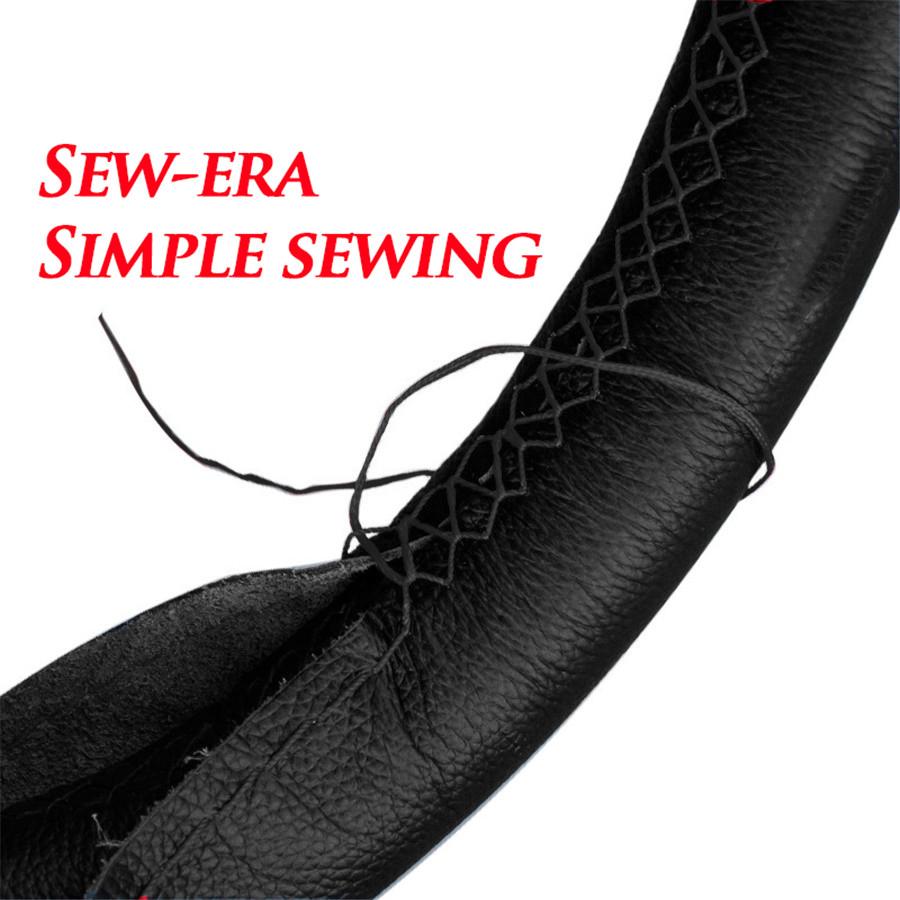 DIY Steering Wheel Covers/ Soft Real Leather Braid On the Steering-wheel of Car