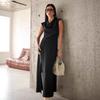 French Retro Elegant Black Swinging Neck Dress Women's Autumn Temperament A Pendulum Sleeveless Vest Skirt Women's Clothing