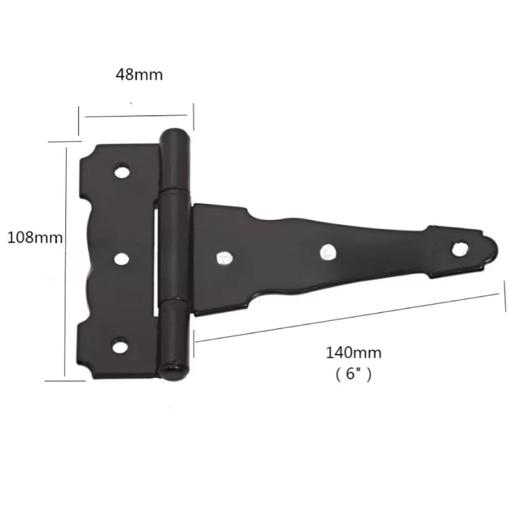 2PCS Classic Black Strap Hinges Shed Door Hinges Heavy Duty Barn Gate T-Strap Hinges