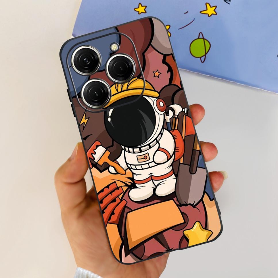 For Tecno Spark 20 Pro Case Astronaut Luxury Flower TPU Soft Silicone Back Cover For Tecno Spark 20Pro 6.78" Bumper Phone Case