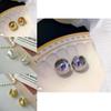 Elegant Korean Minimalist Textured Matte Gold Round Ball Earrings For Women