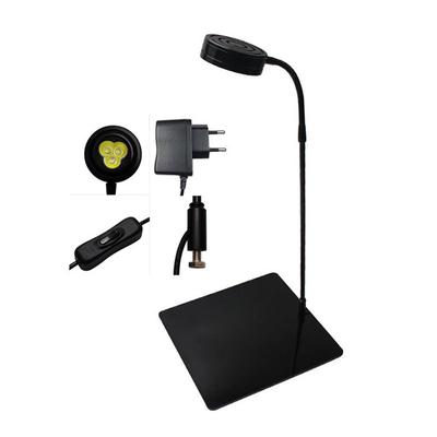 Enchufe Lámpara de Escritorio LED de 3W 5W 7W con Placa Acrílica para Acuario Nano Tanque Tanque de Peces Betta Planta Suculenta en Maceta 6000K blanco frío