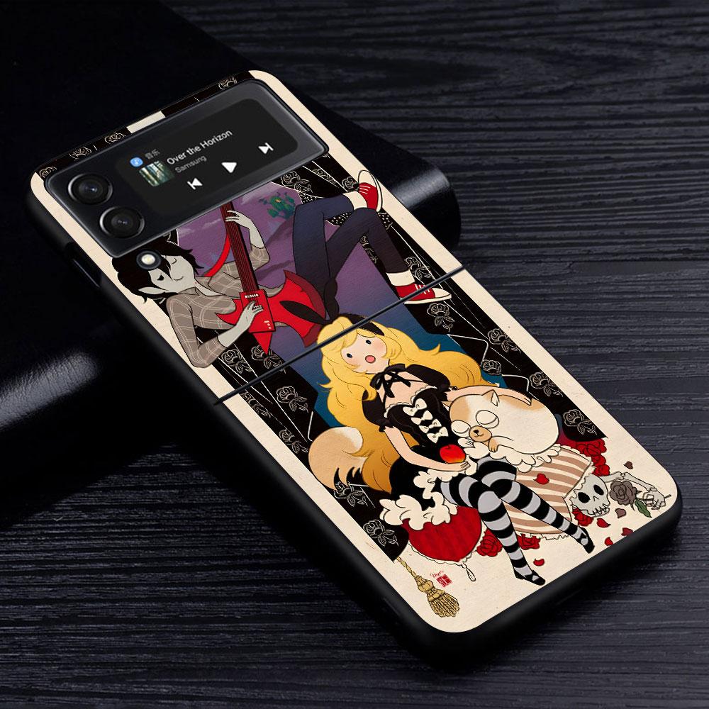 Adventure Fionna & Cake Time Case for Samsung Galaxy Z Flip4 Flip3 5G PC Hard Phone Shell Z Flip 4 3 Black Zflip4 Zflip3 Cover