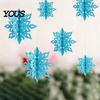 Reusable Paper Snowflakes for Ceilings 6Pcs Christmas Snowflake Hanging Decorations, 3D Iridescent Ornaments, Decorative Winter