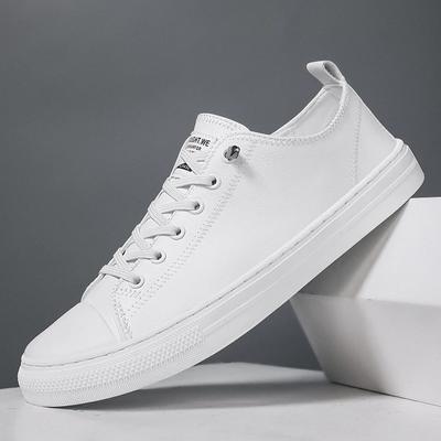 Pánské Boty Šněrovací Tenisky Kožené Trend Ležérní Obuv Venkovní Prodyšná Volnočasová Chůze Protiskluzové Italské Pánské Bílé Boty Elegantní
