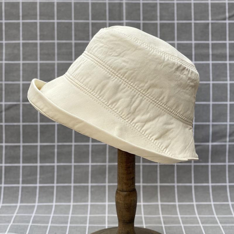 Japanese Soft Cotton Curled Brim Sun Hat for Women, Spring Summer Foldable Bucket Cap with Face Cover UV Protection