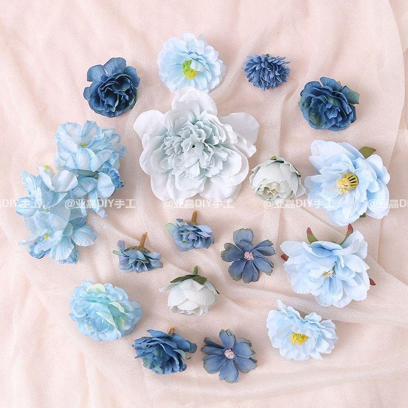 

Синяя искусственная головка цветка розы шелковые поддельные цветы домашний декор комнаты сад свадебное украшение вечеринка сад DIY подарки аксессуары