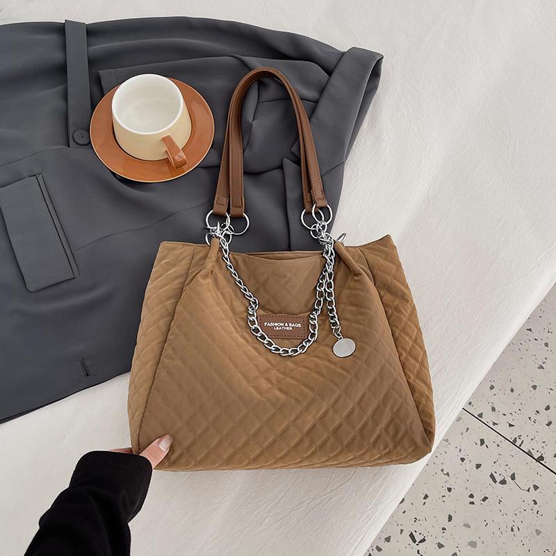 

Trendy Street Style Medium Nylon Tote Bag With Comfortable Single Shoulder Strap For Everyday Fashion