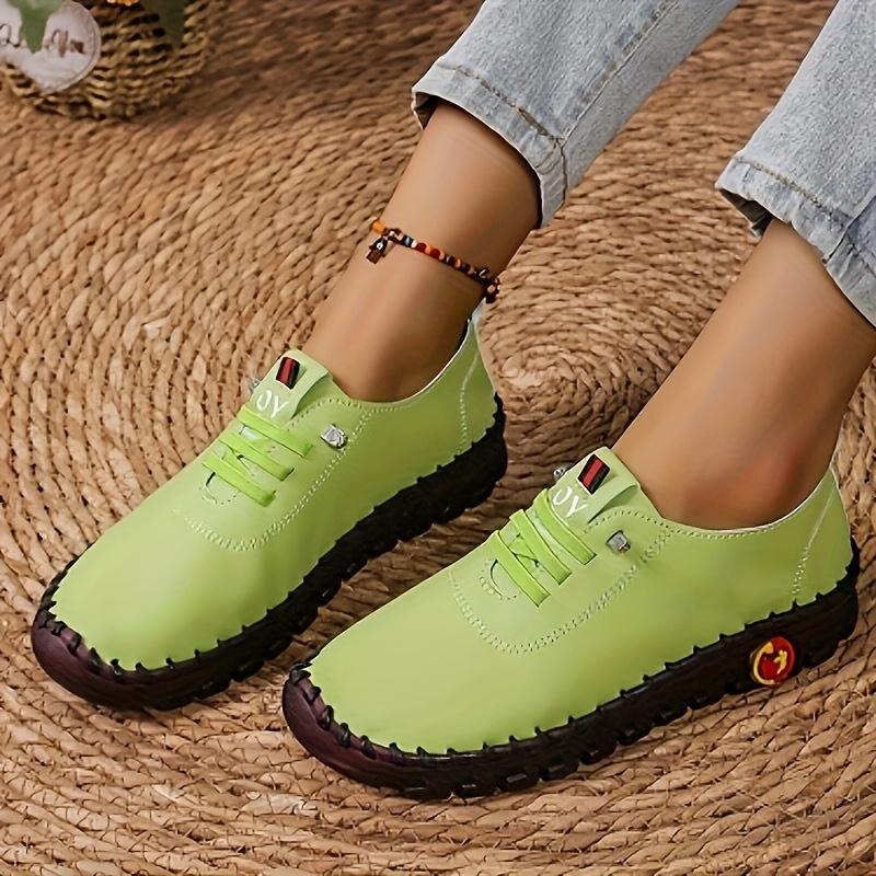 Women's Minimalist Low-Top Sneakers - Round Toe Comfortable Lace-Up Shoes, Soft & Cushioned Rubber Sole Casual & Dressy Outfits for Women
