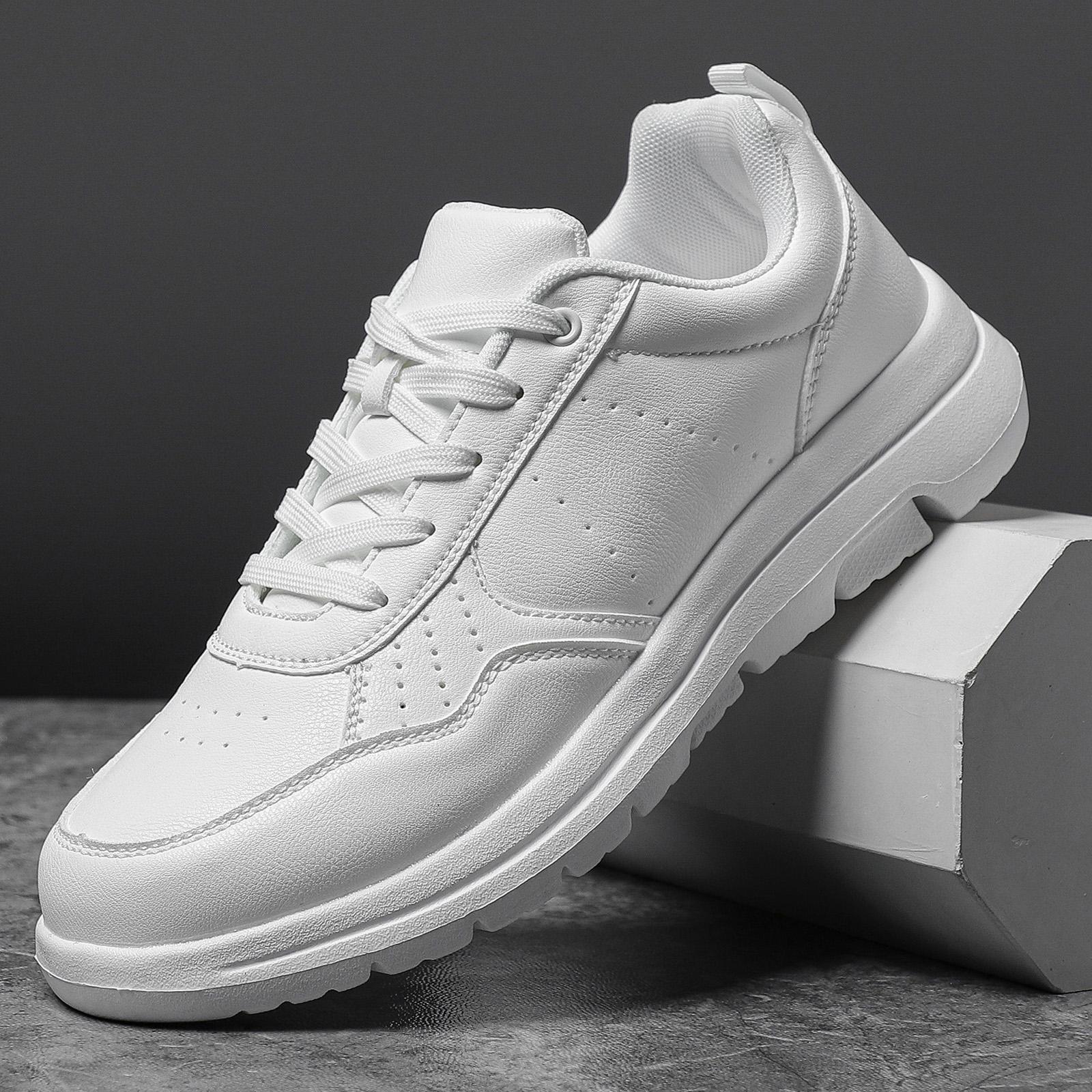 

Мужские деловые кожаные туфли, мягкие мокасины, удобные повседневные туфли для мужчин, осенние однотонные черные белые мужские кроссовки 39